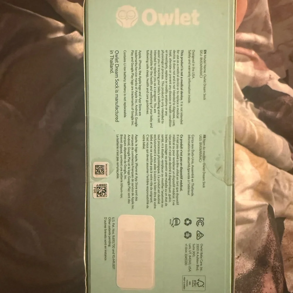 Owlet Dream Sock in Mint Green - Picture 3 of 3